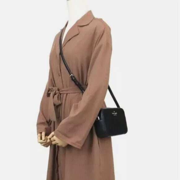 Kate Spade Mini Staci Camera Saffiano Leather Crossbody Bag Black Purse - Picture 4 of 7